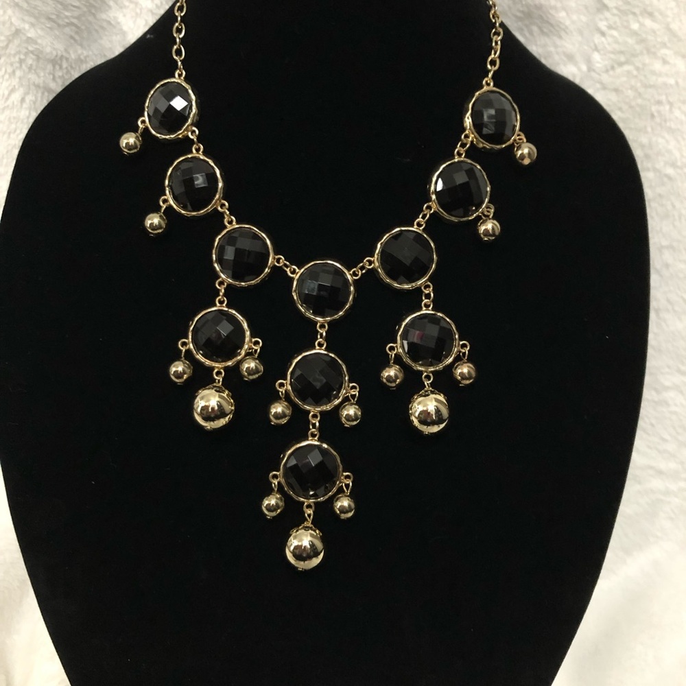 Black/gold bubble necklace